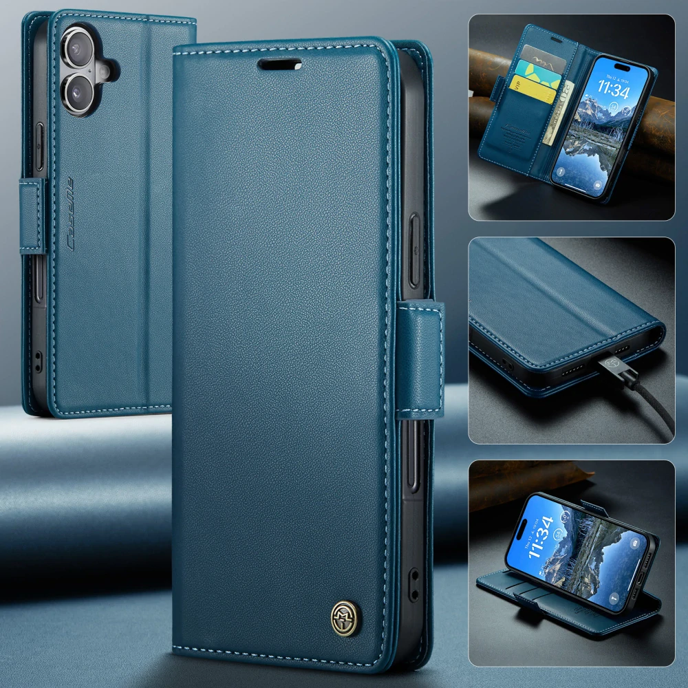 Pouzdro na iPhone 17 CASEME Smooth modré