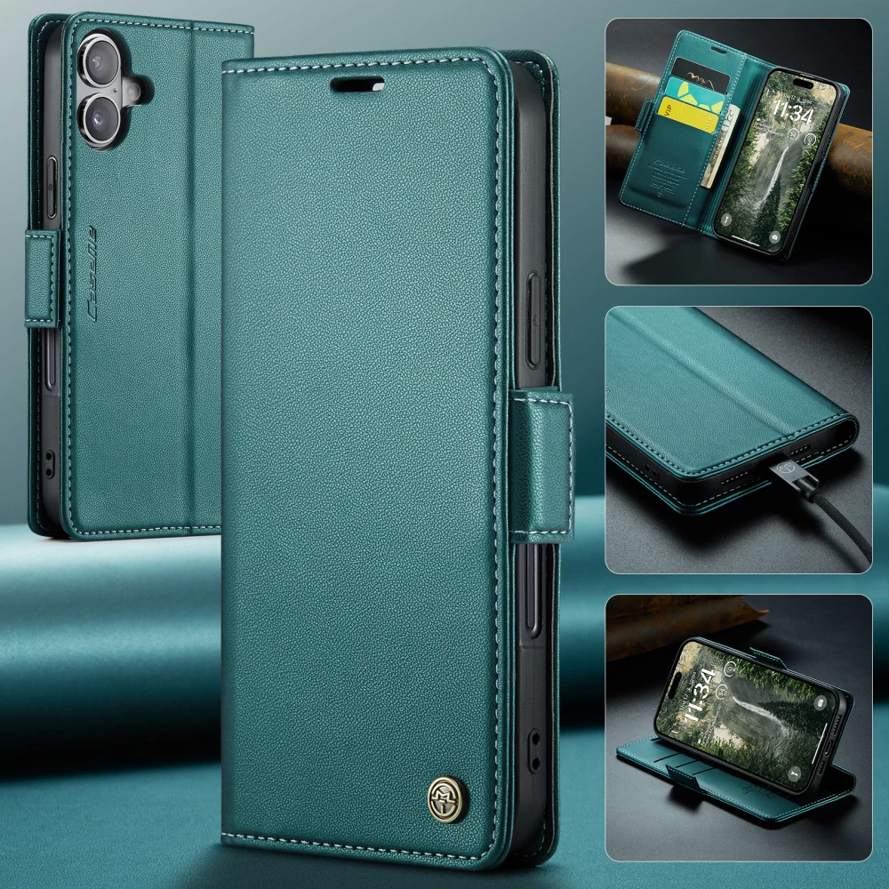 Pouzdro na iPhone 17 CASEME Smooth zelené