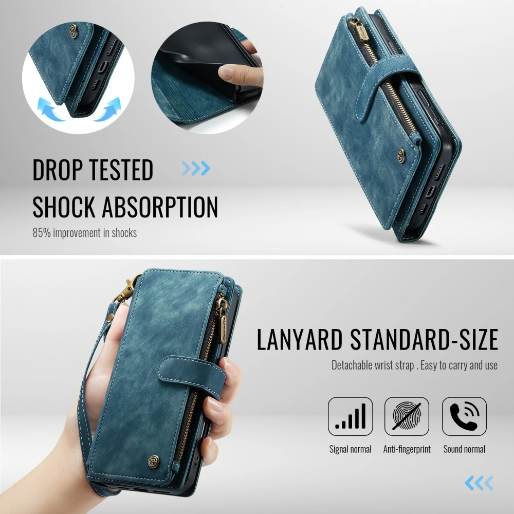 Pouzdro pro iPhone 17 CASEME Luxury Double Layer modré
