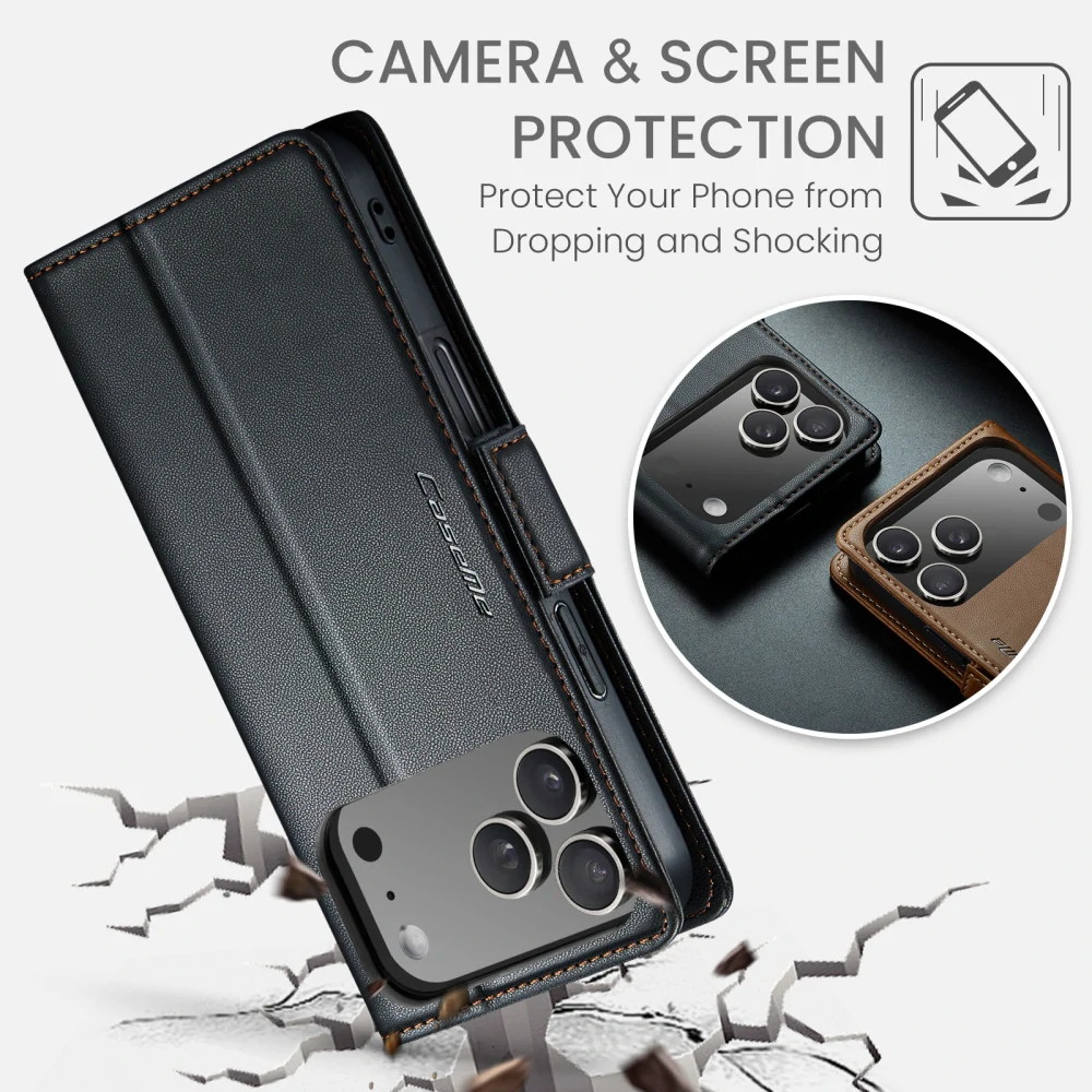 Pouzdro na iPhone 17 Pro Max CASEME Smooth černé
