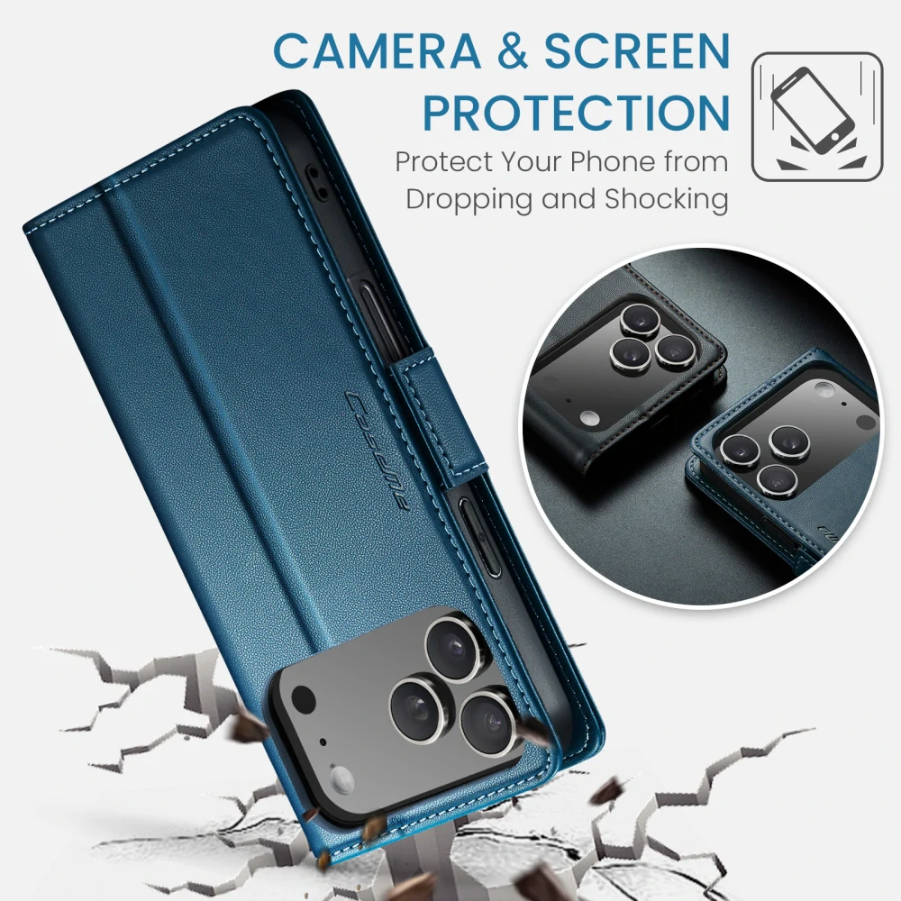 Pouzdro na iPhone 17 Pro Max CASEME Smooth modré