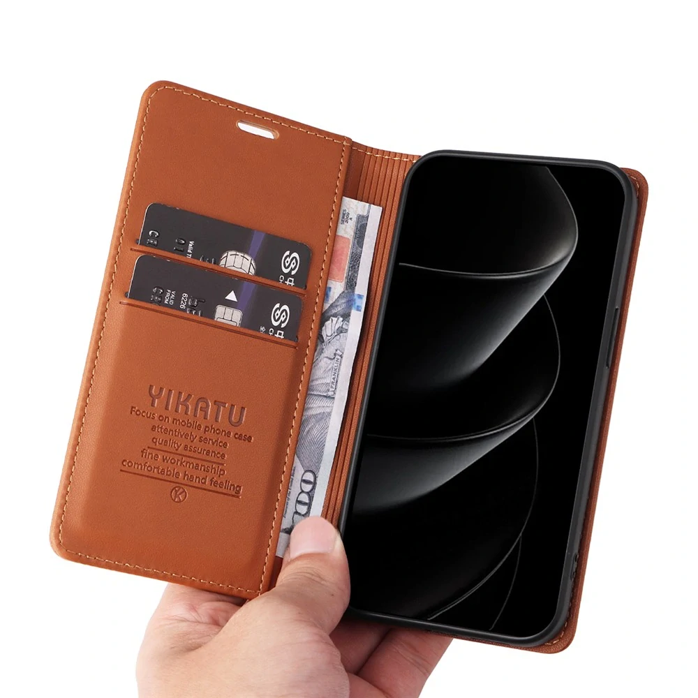 Pouzdro na iPhone 17 Pro Max Yikatu hnědé