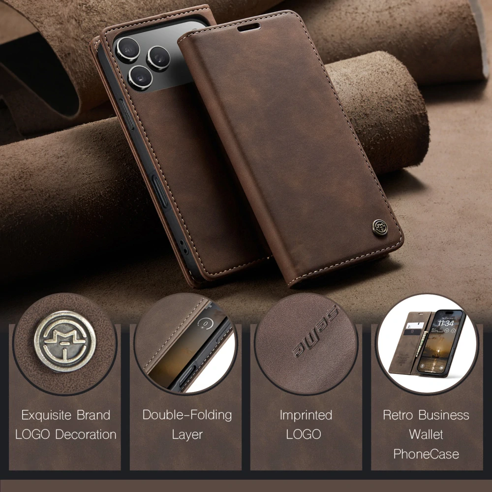 Pouzdro CASEME pro iPhone 17 Pro Max hnědé