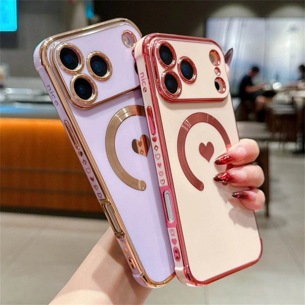 Kryt na iPhone 17 Pro Max Srdíčko s podporou MagSafe růžový