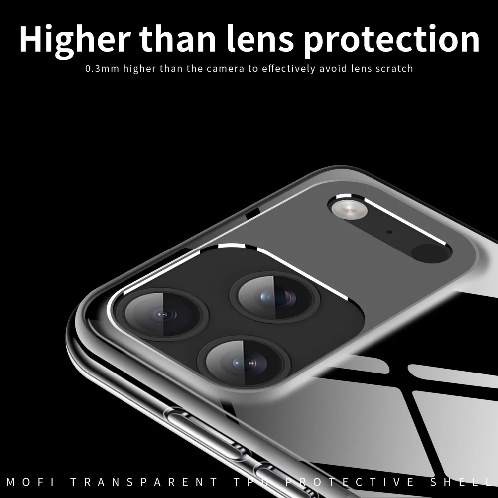 Kryt na iPhone 17 Pro Max Gumový Mofi čirý