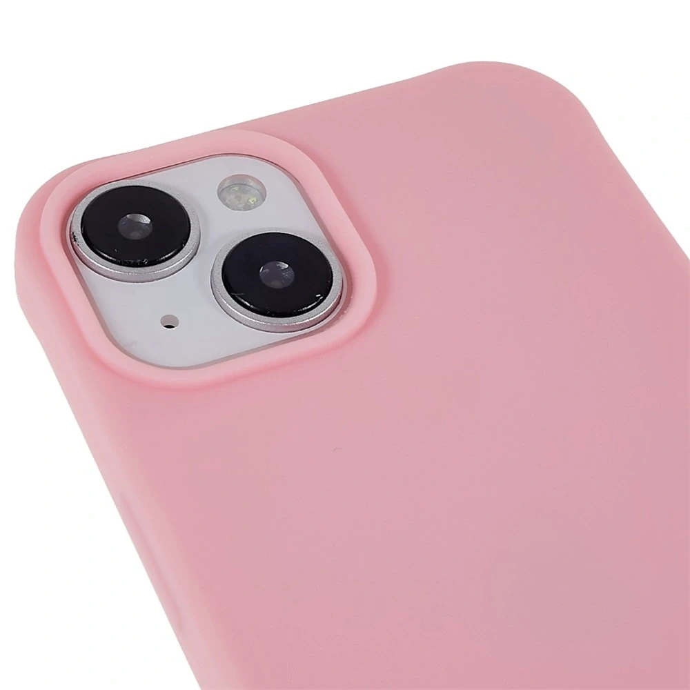 Kryt na iPhone 14 Wide gumový se šňůrkou na krk růžový