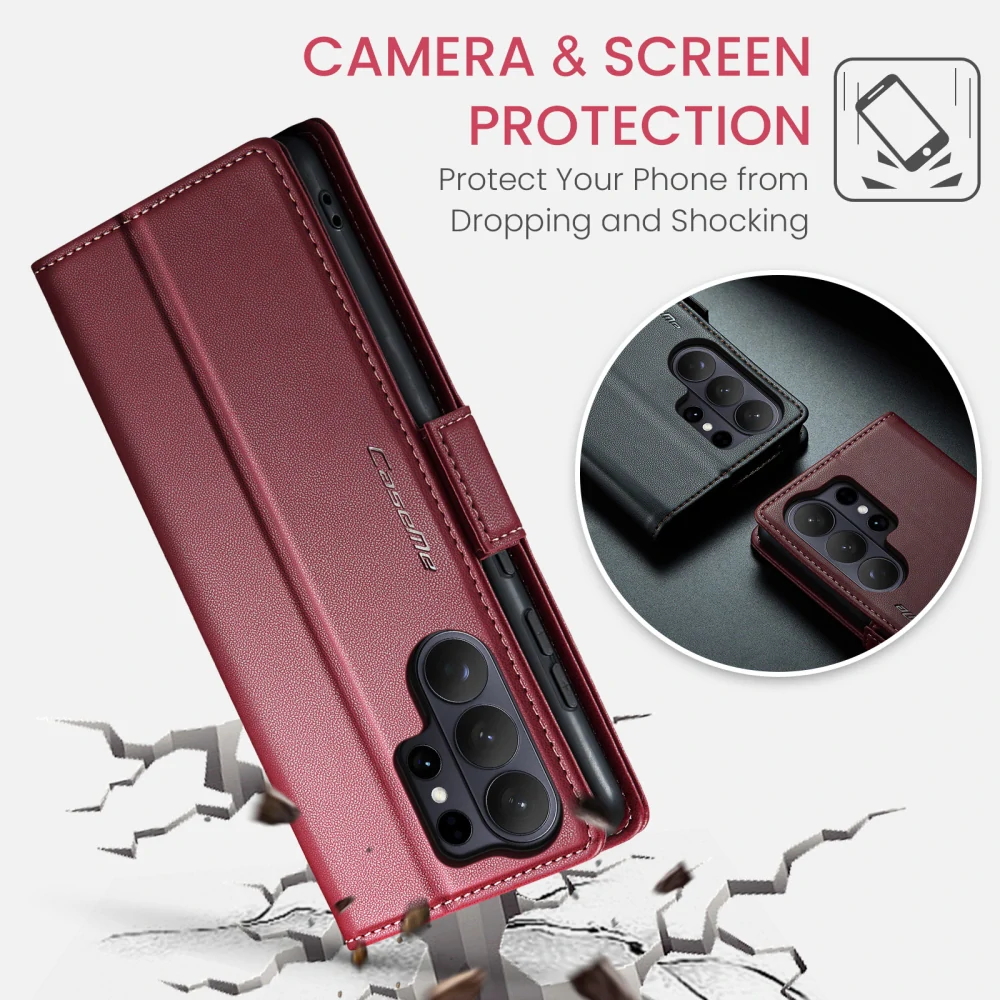 Pouzdro na Samsung Galaxy S26 Ultra CASEME smooth červené