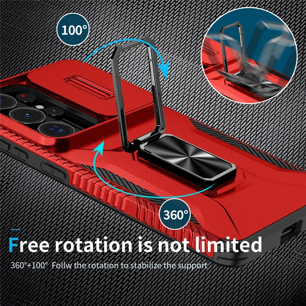 Kryt na Samsung Galaxy S26 Ultra odolný s krytkou na fotoaparát červený