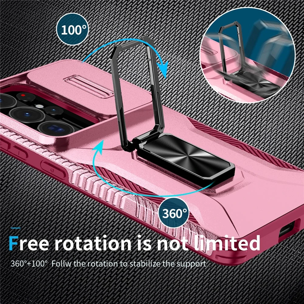 Kryt na Samsung Galaxy S26 Ultra odolný s krytkou na fotoaparát vínový