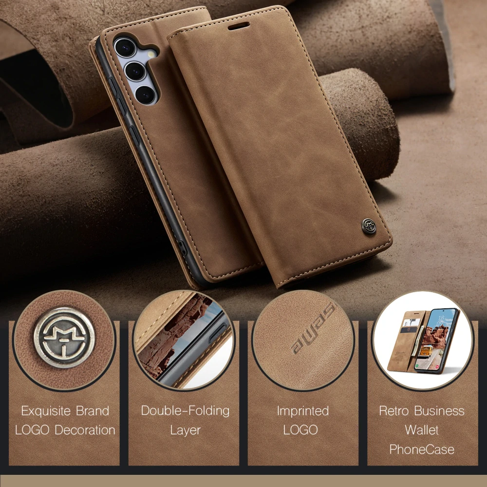 Pouzdro na Samsung Galaxy S25 FE CASEME světle hnědé