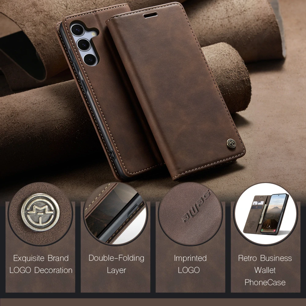 Pouzdro na Samsung Galaxy S25 FE CASEME hnědé