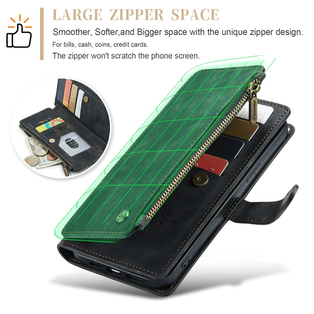 Pouzdro pro iPhone 16 Pro Max CASEME Luxury Double Layer černé