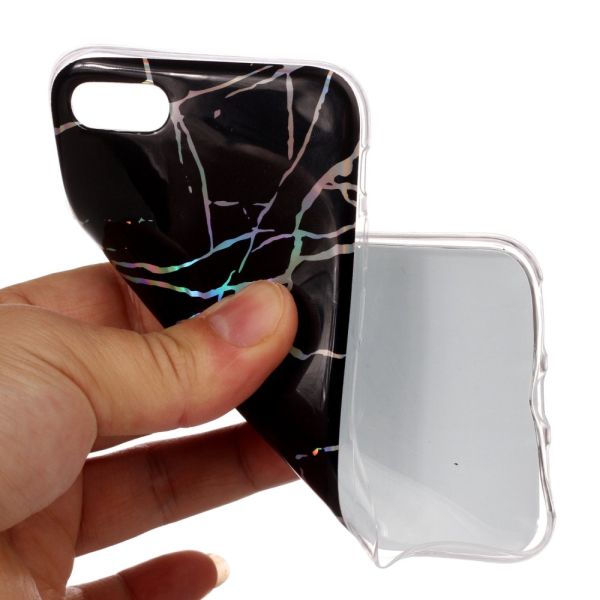 Kryt na iPhone 7 / 8 / SE ( 2020 / 2022 ) třpytivý mramor černý