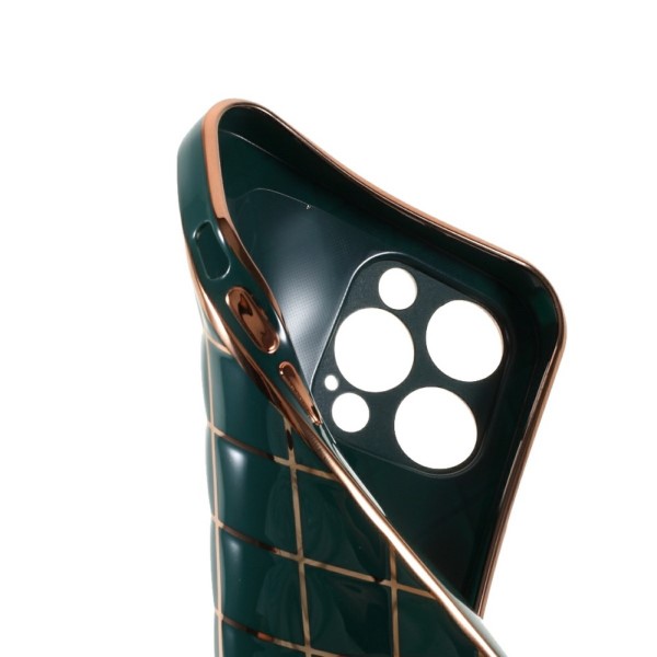 Kryt na iPhone 14 Luxury rhombus zelený