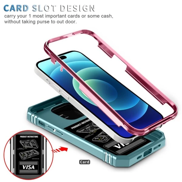 Kryt na iPhone 14 Pro odolný s krytkou na fotoaparát světle růžový