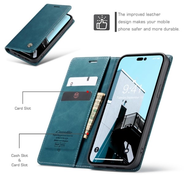 Pouzdro CASEME pro iPhone 14 Pro modré