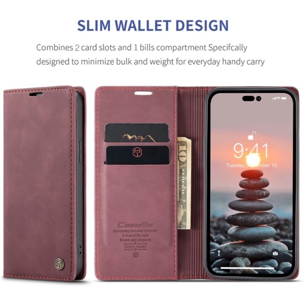 Pouzdro CASEME pro iPhone 14 Pro červené