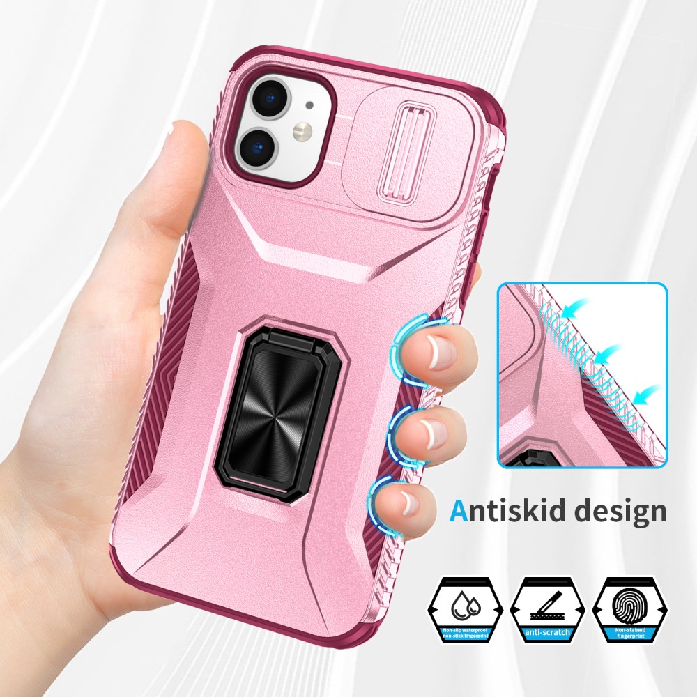 Kryt na iPhone 11 s krytkou na fotoaparát vínový