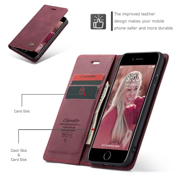 Pouzdro CASEME pro iPhone 7 / 8 / SE ( 2020 / 2022 ) červené