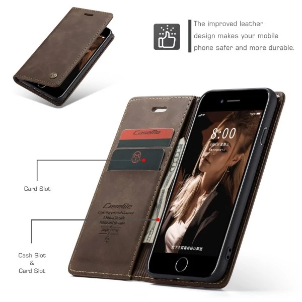Pouzdro CASEME pro iPhone 7 / 8 / SE ( 2020 / 2022 ) hnědé