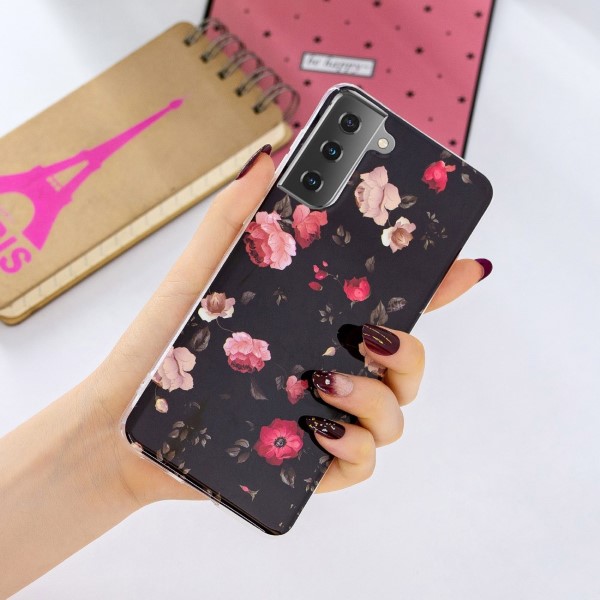 Kryt na Samsung Galaxy S21 svítící Růže černý