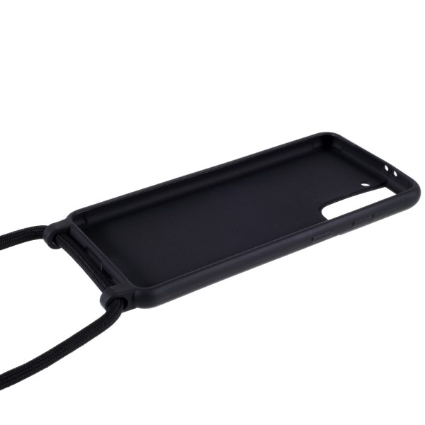 Kryt na Samsung Galaxy S21 gumový se šňůrkou na krk černý