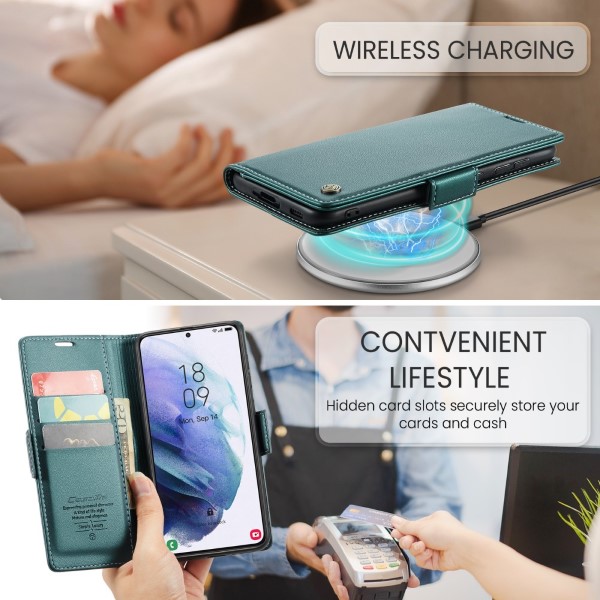 Pouzdro na Samsung Galaxy S21 Plus CASEME smooth zelené