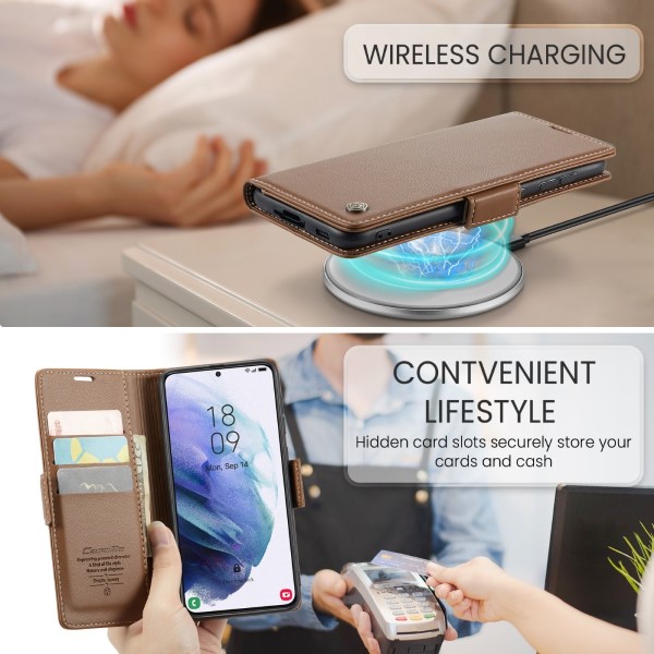 Pouzdro na Samsung Galaxy S21 Plus CASEME smooth hnědé
