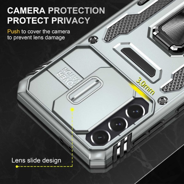 Kryt na Samsung Galaxy S21 Plus odolný s krytkou na fotoaparát šedý