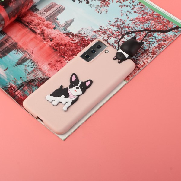 Kryt na Samsung Galaxy S21 Plus 3D Pes růžový