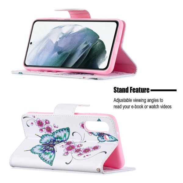 Pouzdro na Samsung Galaxy S21 FE Motýl bílé