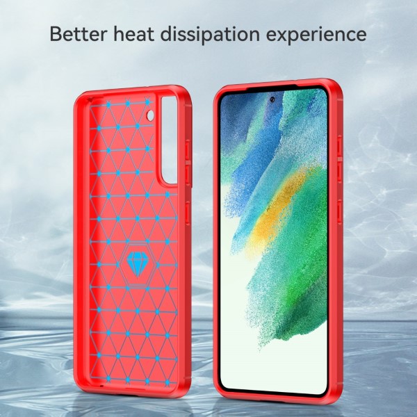 Kryt na Samsung Galaxy S21 FE Carbon červený 