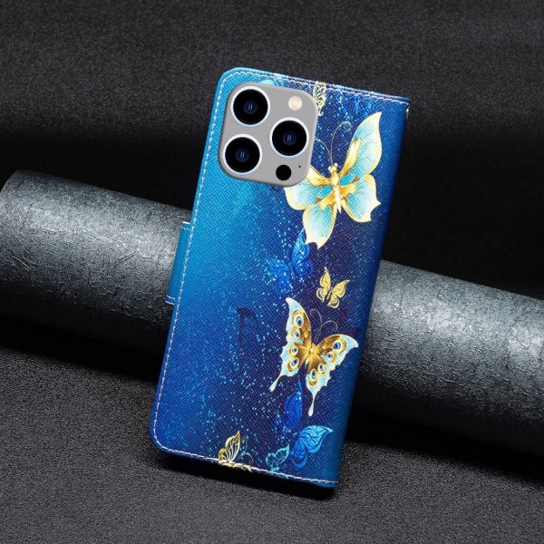 Pouzdro na iPhone 14 Pro Max Motýl modré