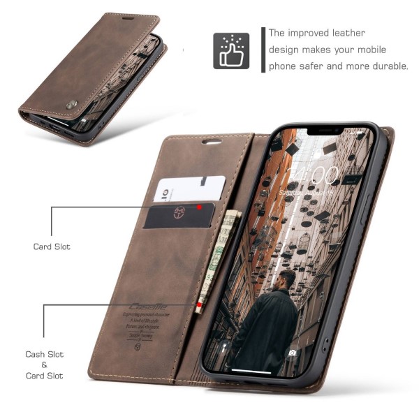 Pouzdro na iPhone 13 Pro Max CASEME hnědé