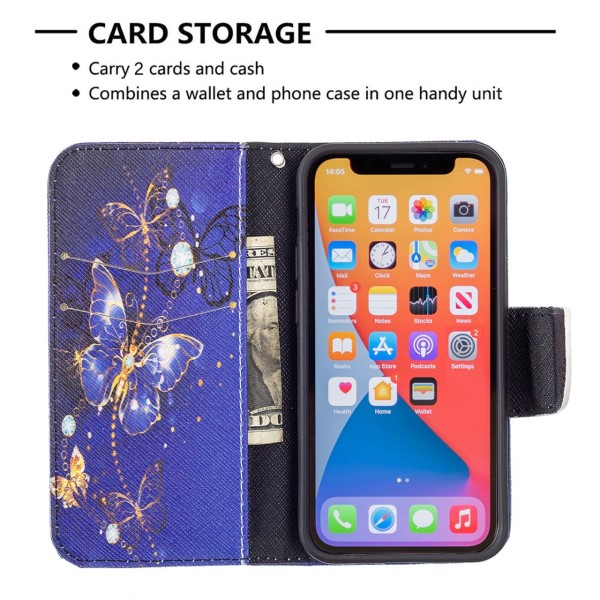 Pouzdro pro iPhone 13 Mini Motýl fialové