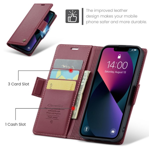 Pouzdro na iPhone 14 Plus CASEME smooth červené