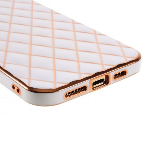 Kryt na iPhone 14 Plus Electroplated rhombus bílý