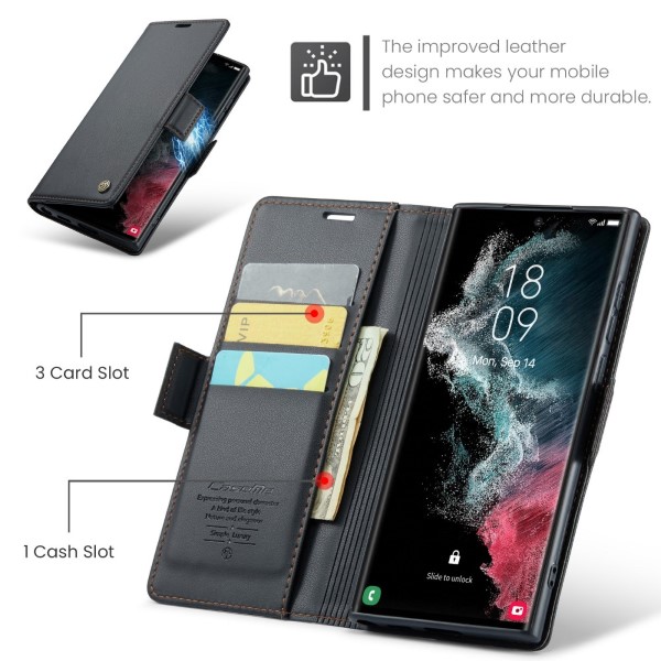 Pouzdro na Samsung Galaxy S22 Ultra CASEME smooth černé