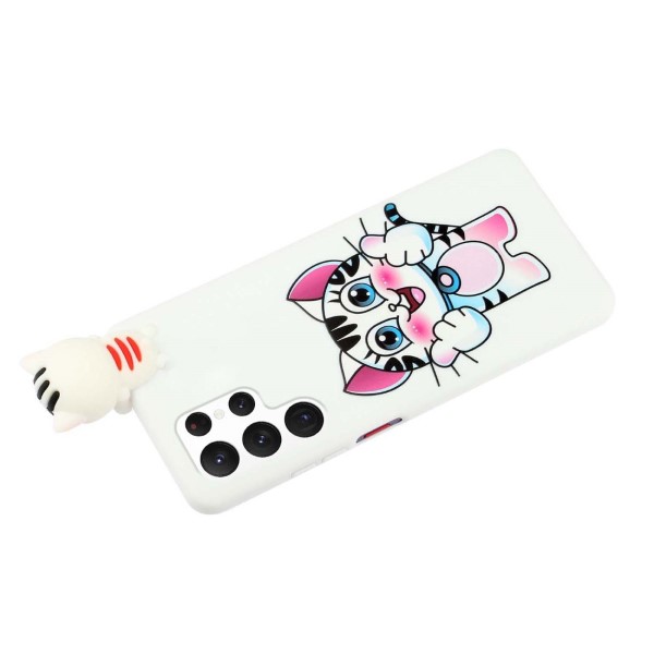 Kryt na Samsung Galaxy S22 Ultra 3D Kotě bílý