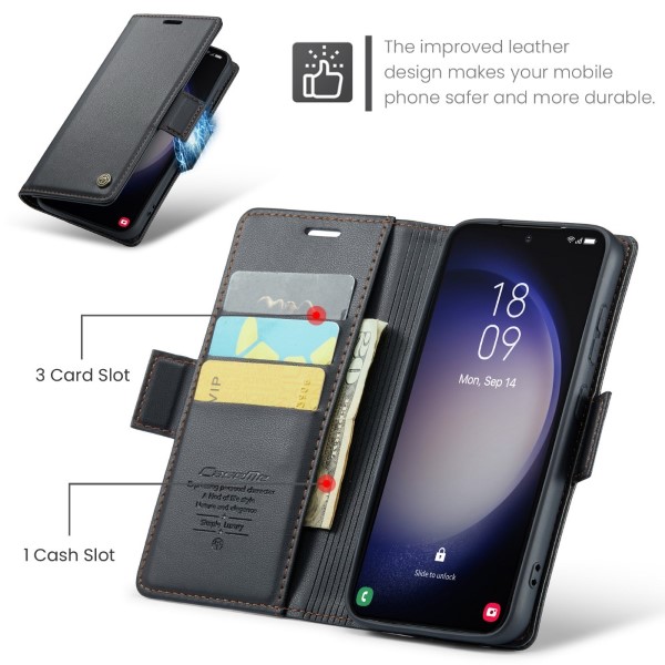 Pouzdro na Samsung Galaxy S23 CASEME smooth černé