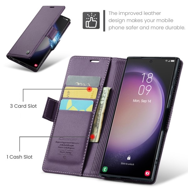 Pouzdro na Samsung Galaxy S23 Ultra CASEME smooth fialové