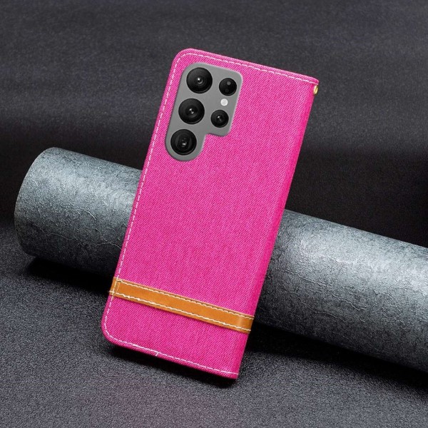 Pouzdro na Samsung Galaxy S23 Ultra Jeans růžové