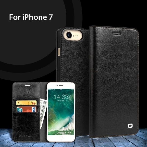 Pouzdro kožené QIALINO na iPhone 7 / 8 / SE (2020/2022) černé