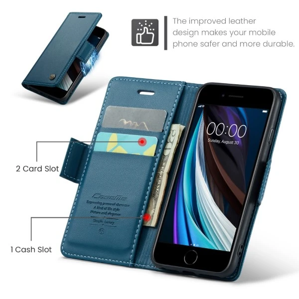 Pouzdro CASEME pro iPhone 7 / 8 / SE (2020/2022) Smooth modré