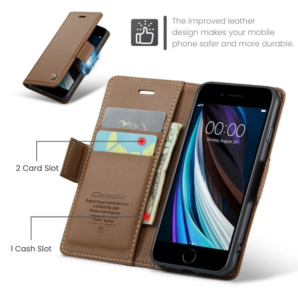 Pouzdro CASEME pro iPhone 7 / 8 / SE (2020/2022) Smooth hnědé