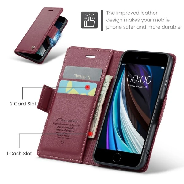 Pouzdro CASEME pro iPhone 7 / 8 / SE (2020/2022) Smooth červené