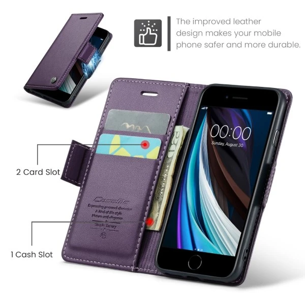 Pouzdro CASEME pro iPhone 7 / 8 / SE (2020/2022) Smooth fialové