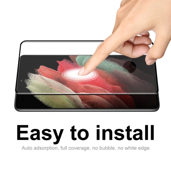 Tvrzené sklo na Samsung Galaxy S21 Ultra(podpora odemykání otiskem prstu) černé