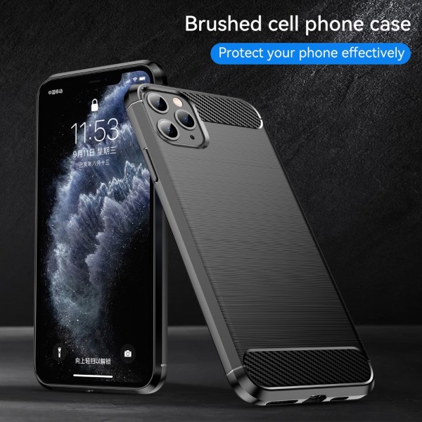Kryt na iPhone 11 Pro Max gumový Carbon černý