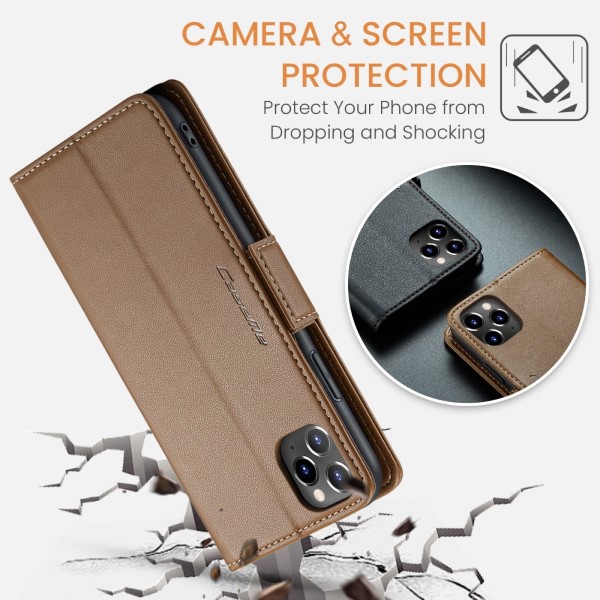 Pouzdro na iPhone 11 Pro Max CASEME smooth hnědé